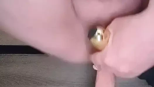 Ben yapay penis benim kedi ve büyük bir horoz için beklerken kendimi boşalmak yapmak