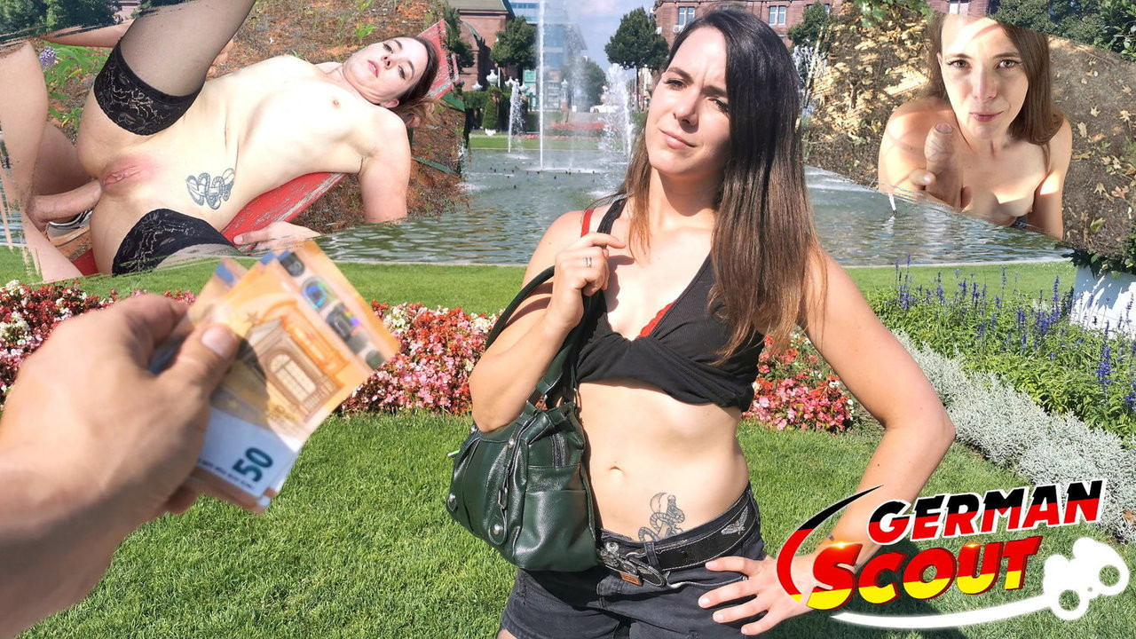 Alman izci - küçük kız mina ile nakit için kamu anal seks