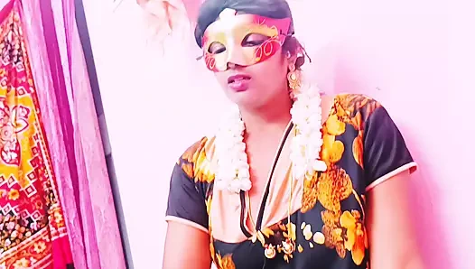 Üvey kız kardeş üvey erkek kardeşini sikiyor, Telugu edepsizce konuşuyor.