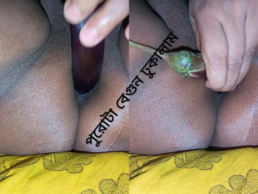 Patlıcan sıkı göt deliğine sokuyor