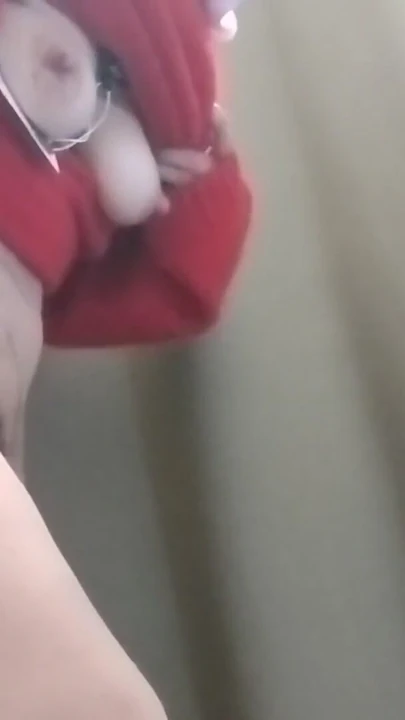 Sexy mom tries on pantyhose. Sexy brunette tries on clothes in fitting room. | Clip 1