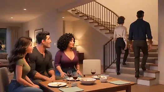 Çekici olgun üvey meydan okuması ve nişanlısı sevgi dolu onayı ile ateşli hafta sonu sürprizi - ai generated