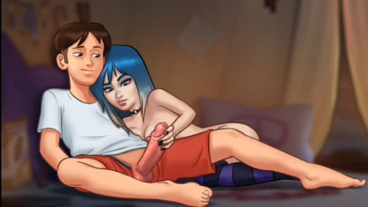 Yaz mevsimi efsanesi #115 - sevimli gotik kız büyük yarağını seviyor - yakalandılar