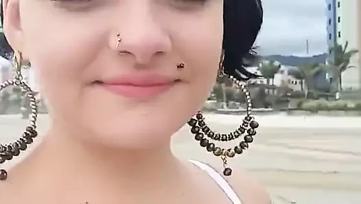 Influencer Sucking Dick in Public on a Beach