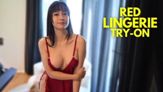 4k şeffaf kırmızı elbiseli iç çamaşırı eliksir elf ile
