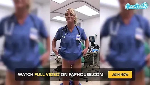 Zinde Orta Yaşlı Seksi Hemşire Hastanede Mastürbasyon Için Kovuluyor