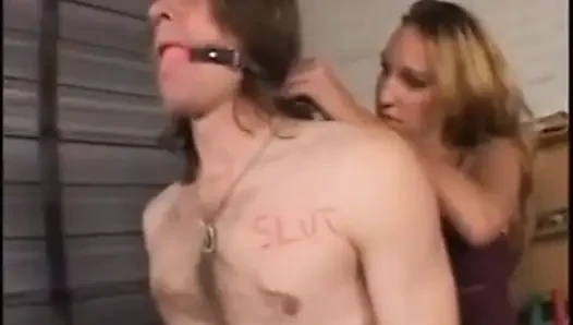 Sub dude get his butt hole slammed by naughty mistress