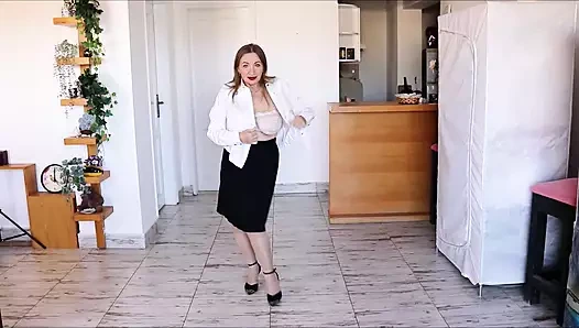 Çoraplı seksi ateşli nine derlemesi