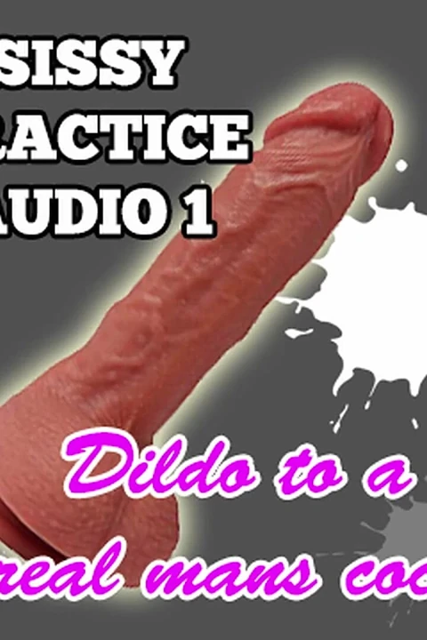 Kadın kılıklı gerçek bir adamın yarağıyla sesli dildo alıştırması yapıyor