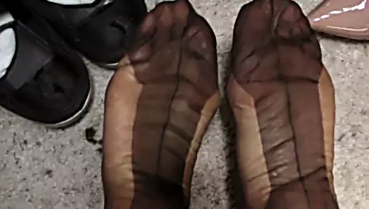 Ff çorap ayaklar ve boşalmak