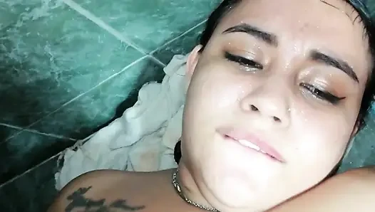SEXY CHUBBY HAS GOOD BOOTY FUCKED BY HER SKINNY BIG COCK NEIGHBOR
