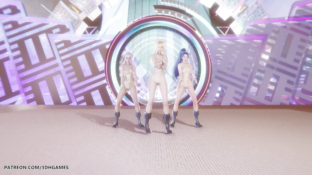 Kard - silah sesi - ahri, kaisa ve evelynn seksi çıplak dans