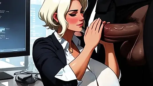 Seksi sekreterler patronların büyük zenci emiyor