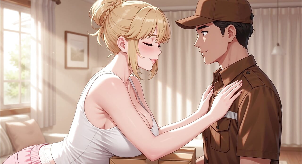 The courier satisfied a horny girl