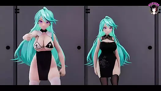 Ziyan x2 - seksi elbise içinde ateşli dans ediyor ve kademeli olarak soyunuyor