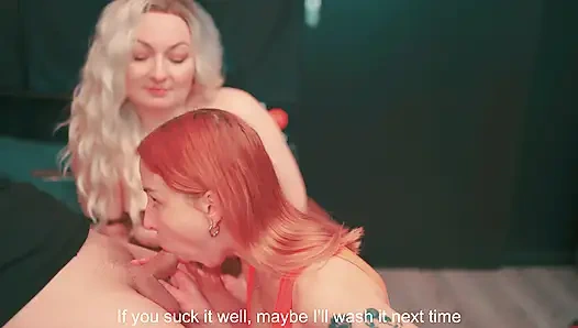 Üvey anne üvey kızına yalvarıyor: 'bana yarak emmeyi öğret' - ikimiz de üvey erkek kardeş tarafından yüzünü siktirdik