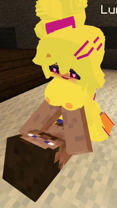 Minecraft Fapcraft: Fazclaire'in gece kulübü baskısı Chiku, Chica'yı amından sikiyorum ve göğüslerine dokunuyorum | Klip 1