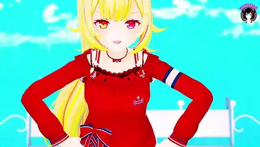 Sevimli genç kız vibratörle dans ediyor + kademeli soyunuyor (3 boyutlu hentai)