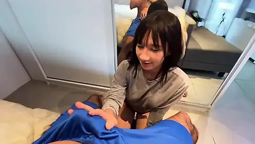 Boyut sapık küçük Brezilyalı Hintli beline boşalıyor