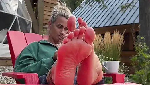 Candid Mother-in-Law's Soft Sexy Dick Destroying Soles!