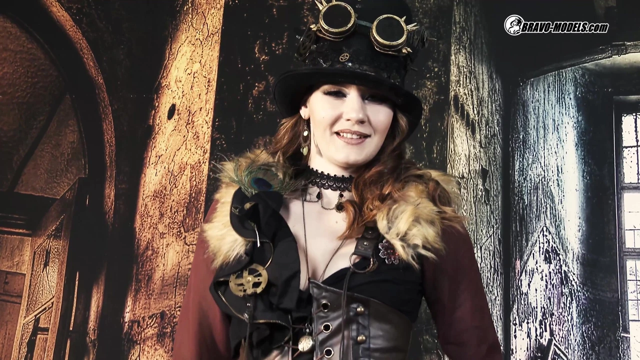 374 Elena Vega as Pirate Girl in Steampunk Costume in Boat