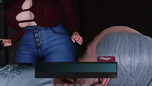 İri güzel kadın Megan kayınpederini kahve fincanı ile boşaltıyor