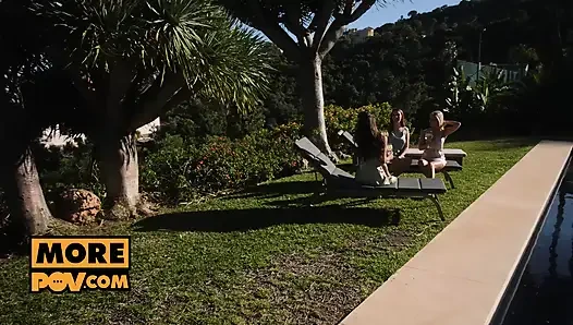 Candee ve Leya Lia Lin'i seksi bir dörtlü seksle kurtarıyor