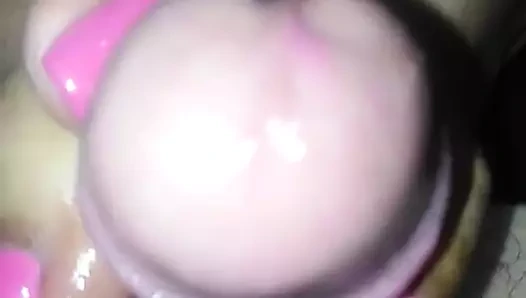 Uzun pembe ayak tırnakları footjob