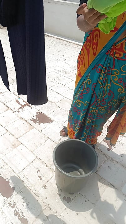 house wife dress wash romance with neighbour in Terrace