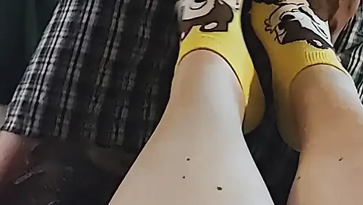 #2 Disney Sockjob Sock Footjob - Chip Sock Job - Cartoon Sock Handjob Cum