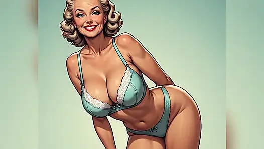 Retro pinup sutyen ve külot sanatı