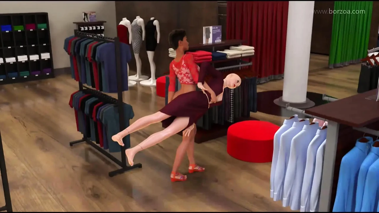 Fashion Business - 5/6 - Shop-girl fuck with the figurine and imagine it is a real person. She reaches a strong loud orgasm!