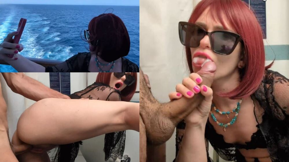 CUM ON BOARD, FUCK! Fucked in the PUBLIC TOILET of the BOAT!