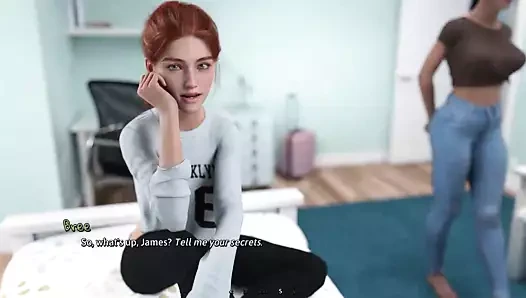 Yaz sıcağında: ormanda bir yaz kampüsünde sıcak seksi üniversiteli kız, 3d-ep4