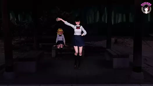 Sevimli elf kız için halka açık gece dansı