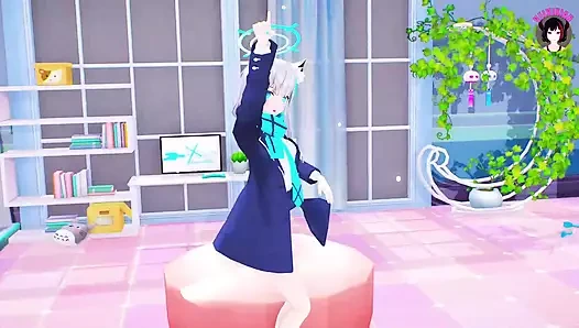 Sunaookami shiroko - dans + bakış açısı ayakla muamele ve kovboy kız (3d hentai)