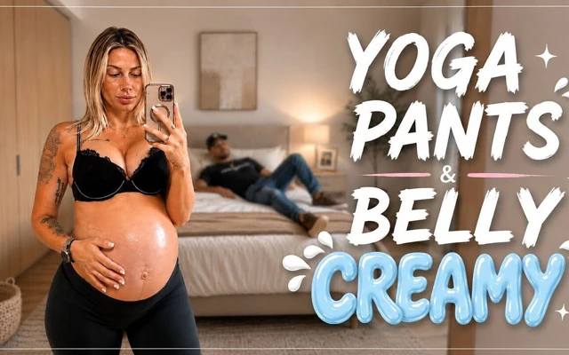Yoga Pantolonuyla Hamile Karnında Krem Vardı