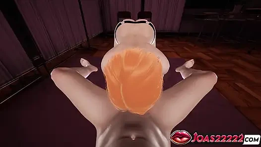 Seksi kızıl saçlı foxy iki elle mastürbasyon büyük yarak, çılgın fetiş yalama ve ağzına sakso boşalması