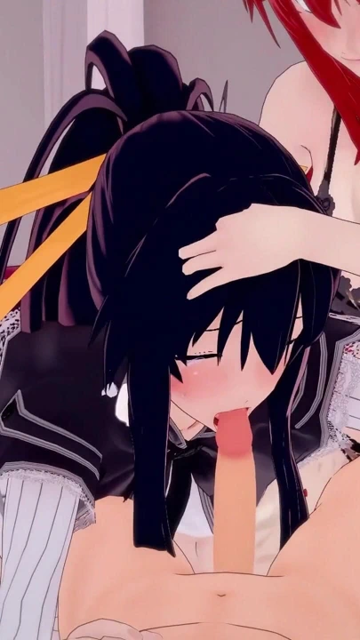 Akeno Rias Gremory ile üçlü seks yapıyor - dxd ntr madness series | Klip 1