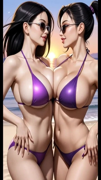 Сногсшибательный момент от "Горячие лесбиянки азиатские девушки целуются на пляже (Ai анимация)"