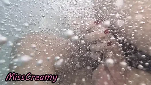 Public Pool Stepsister Dick Flash Risky Handjob Crowd Watching Cumshot 4K