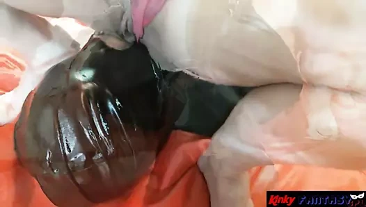 Slave Hubby Gets Pissed On While he Licks