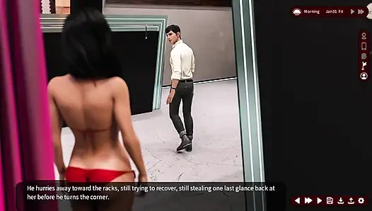 Arzu fısıltıları 22 Sarah göğüslerini butik asistanı Louis'e gösterdi