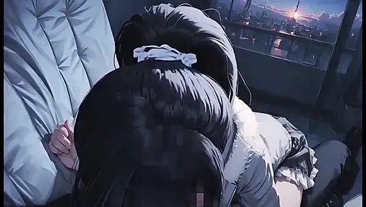 Siyah saç, beyaz ten, bir koyu yatak odası