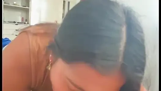Deep blowjob, rich woman eating a cock