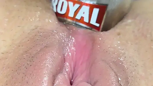 Şişe ile aşırı anal sokma yakın çekim