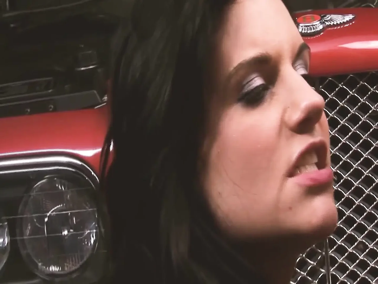 Dressed Babes Scene-3_milf Couple in Lingerie Having a Threesome in the Mechanic's Workshop