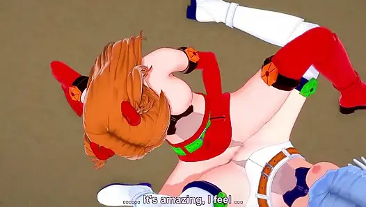 Asuka ve rei lezbiyen üstsüz makaslıyor - neon genesis evangelion hentai parodisi