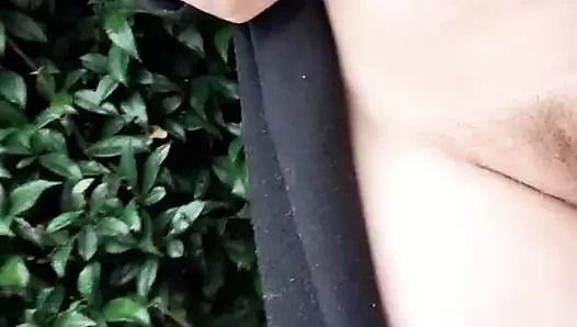 Yine bahçede işiyor