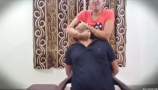 Tembel koca öğürerek cezalandırılıyor